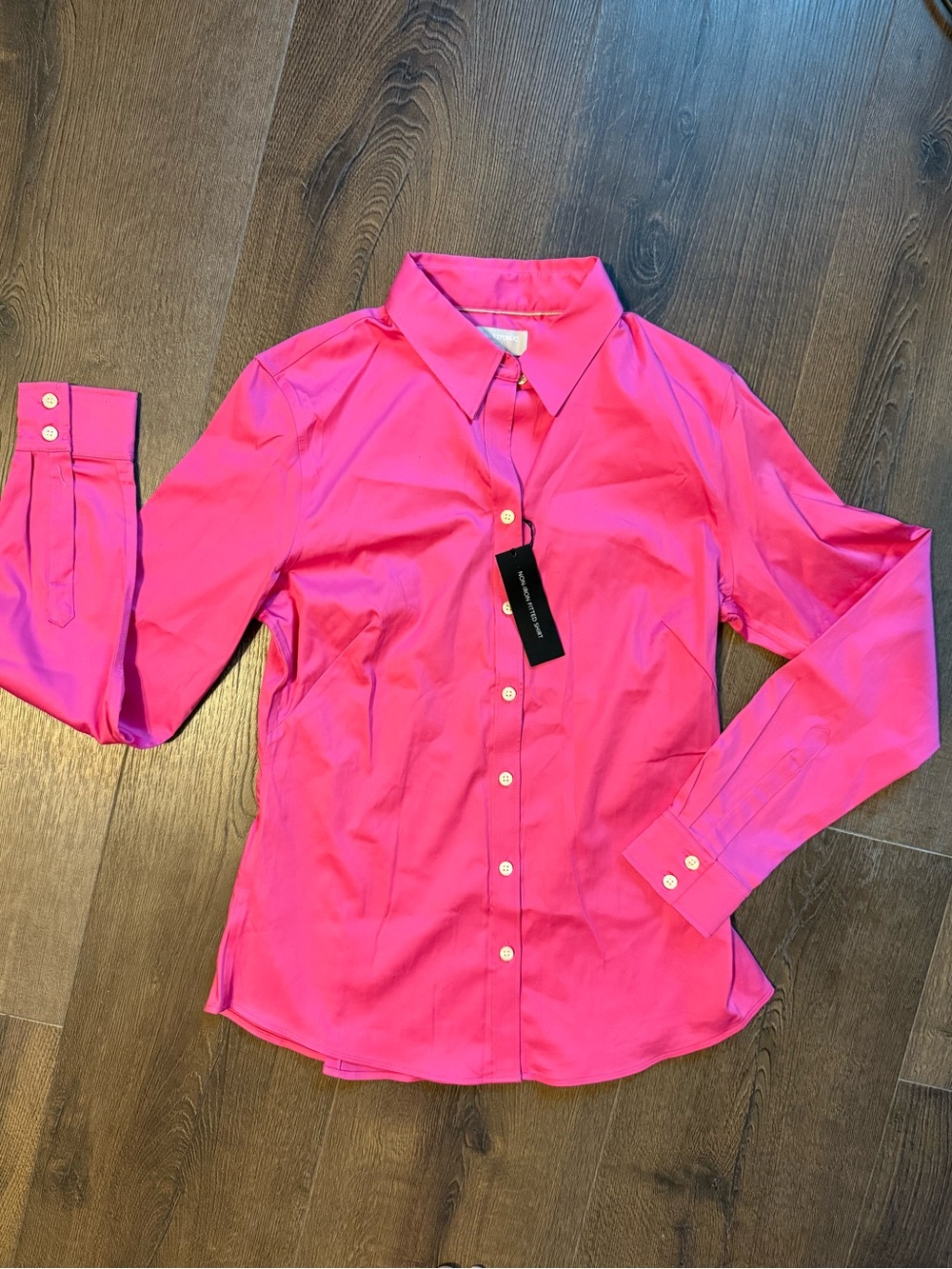 NWT Banana Republic Bright Pink Button-Down Shirt